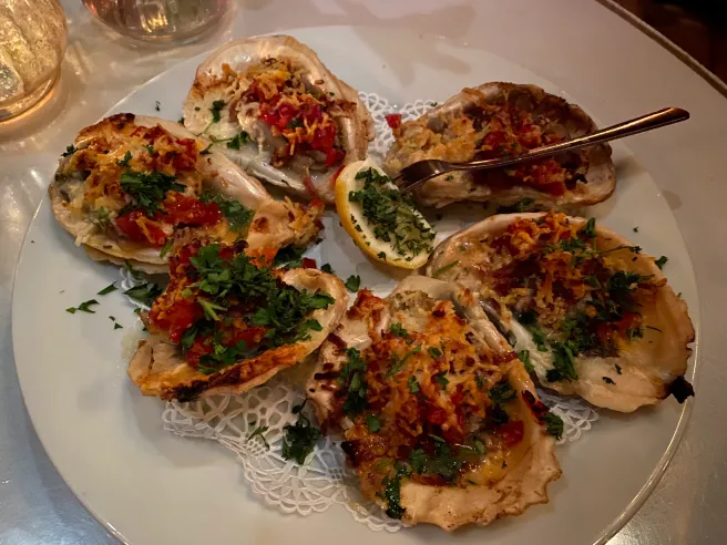 Irene's signature dishes Oysters IreneDuck St. PhilipVeal Marsala